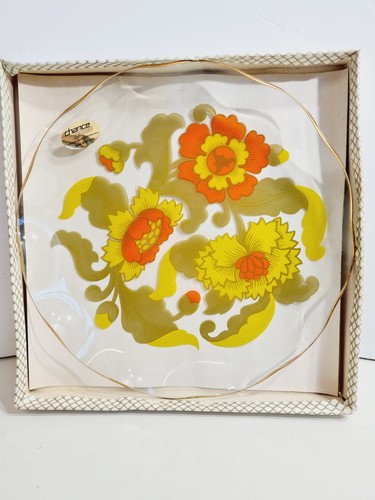 Vintage chance glass plate 70s - plate,