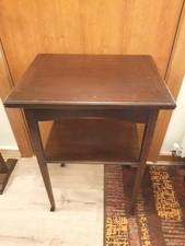 Vintage 1930s 2 Tier Card Table With Folding/Rotating Top & Green Baize. Del Pos