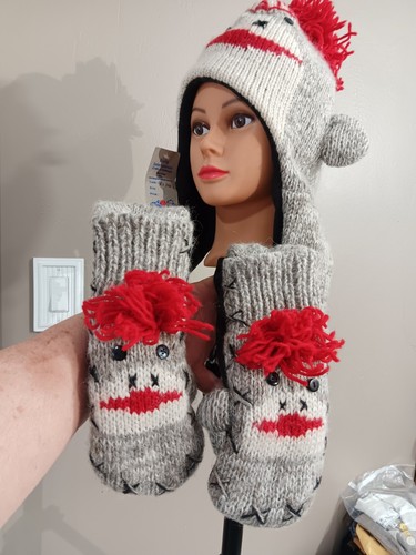 Wool sock monkey ski - wool, hat