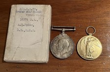 WWI Victory / British War Medals and box lid - Royal Naval Reserve - Navy