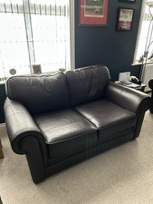 Marks & Spencer M&S Dark Brown Leather Suite - Sofa & 2 Armchairs 