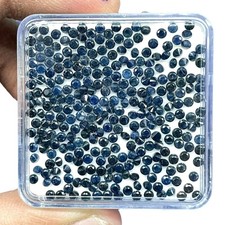 100 Pcs Natural Blue Sapphire 2mm Round Diamond Cut Calibrated Loose Gemstones