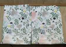 Vintage Floral Curtains by H House of Finland. Cream, Pink, Blue