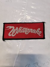 Whitesnake 5-1/2" X 2-1/4" Fabric Sow On Patch Pre-owend Red With Black Boarder 