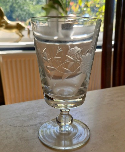 Antique engraved wine rummer - engraved,