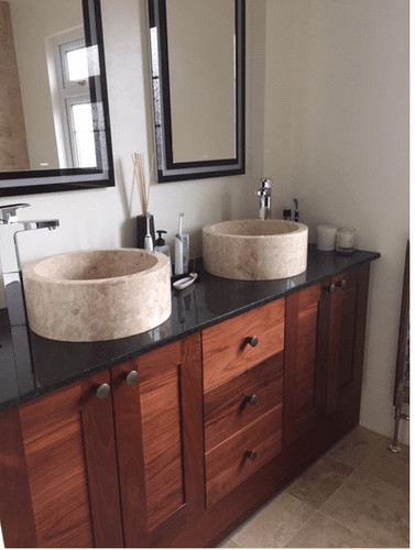 Cream marble drum sink - cream,