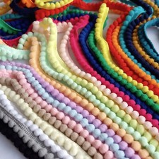 Tiny Mini Pearl Pom Pom Bobble Edge Trim Plain Solid Colour  - 22 to choose from