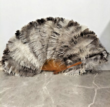 Antique Duvelleroy Hand Fan Circa 1890 Tortoiseshell Sticks & Ostrich Feathers