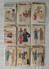Vintage Dressmakers Patterns x9 Butterick Adult/Child, Variety Sizes & Garments