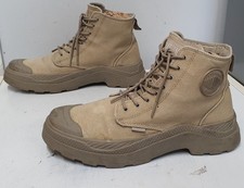 PALLADIUM Beige Canvas Lace up Boots - size 43 / 9 UK