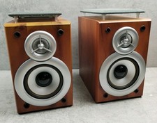 Goodmans MICRO 1411s Pair of Cherry Bookshelf Speakers Tested Working Free P&P 