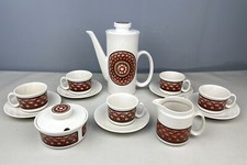 Vintage Lord Nelson 1970's Maracanda Coffee Pot Set, Retro Beige And Red Brown