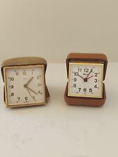 2 Vintage Travel Alarm Clocks