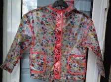 M&S GIRLS FLORAL RAIN COAT