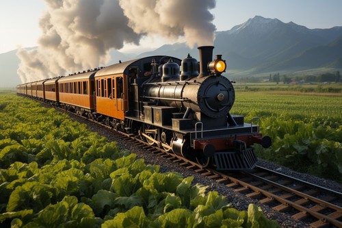 Steam train canvas picture - train,