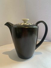 60s Mid Century Modern Poole Pottery Black Pebble Coffee Pot Excellent Condition