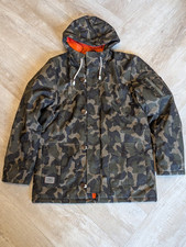 Vans Men's Camo Parka Coat Jacket Large Orange Lining 