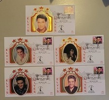 Elvis Presley 5x First Day Cover Silk Benham Collection 1993