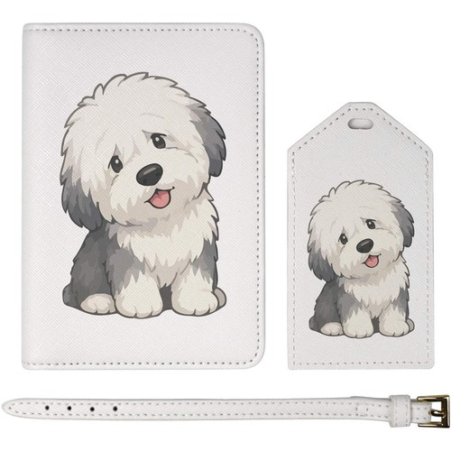 Cute old english sheepdog - old,