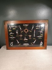 Vintage Sailors Rope Knot Board & Other Nautical Items In Wood Framed