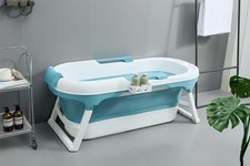 Foldable Adult Bathtub 138 * 64 * 54cm, Ideal for Small Bathrooms, with Soap Bas