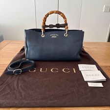 GUCCI Bamboo Leather Tote Bag