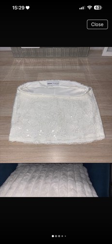 Bershka sequin lace - , white
