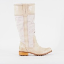 Womens Timberland Brogue 11621 Leather Fabric Pull On Tall Boots UK 7 / EU 40