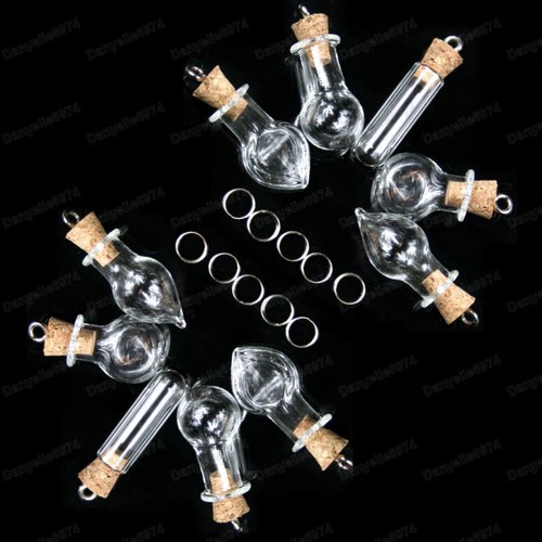 10pc glass bottle pendants - 10pc,