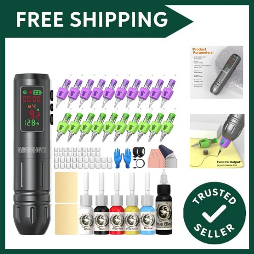 Kit 77pcs wireless tattoo gun - 77pcs,