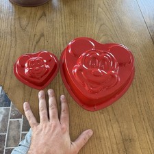 Vintage Disney Mickey Mouse Cake Pan Red Cake Tin Kitchenware Metal