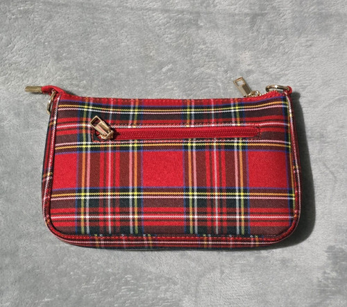 Red tartan plaid purse - tartan,