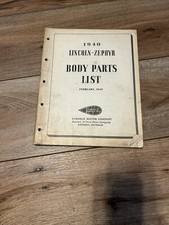 1940 Lincoln Zephyr Dealer Body Parts List Book Catalog Sedan Limo Coupe V12