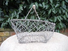Vintage  Metal Wire Potato Basket Garden Trug (1108)