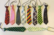 CHILDREN/KIDS/BOYS/GIRLS  SATIN FINISH PRE-TIED FUNKY PATTERN ELASTIC NECK TIE  