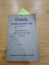Commer Express Delivery Van Mark V Driver's Instruction Book