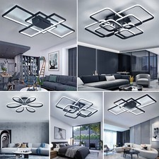 Classic Chandelier Lamp Black Frame LED Ceiling Light Living Room Pendant Lights