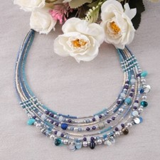 Handmade Multicolor Beaded Tribal Necklace Boho Metal Ethnic Jewelry For Woman