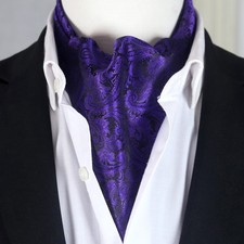 Purple and Black Paisley Ascot