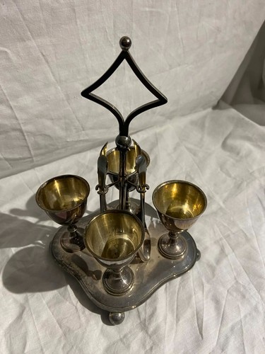 Egg cup cruet antique silver - antique,