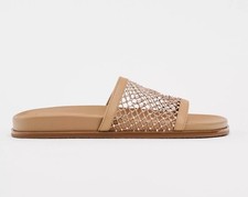 ZARA MESH FLAT SLIDER SANDALS