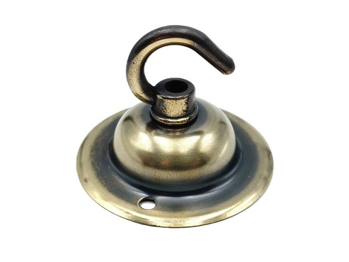 Solid brass ceiling rose - brass, hook