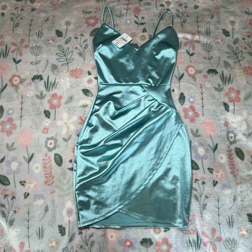 Windsor bodycon teal satin - teal,
