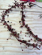 Christmas Artificial frosted Red Berry and acorn Garlands - comes as pair 