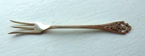 Solid silver pickle fork - pickle,