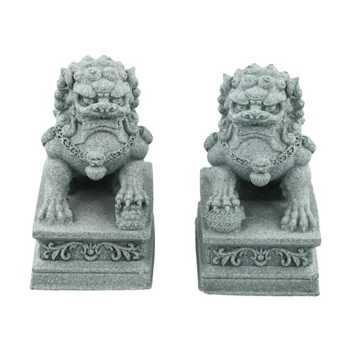 Pair sandstone foo dog - pair,