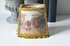 Vintage Small Fox Hunt Lamp Shade Hunters On Horses With Hounds 1970s Used (L)