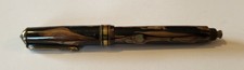 Vintage unknown/mystery English maker button fill fountain pen Durium nib marble
