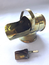 Vintage brass coal scuttle vesta match holder made from Eley punt gun cartridges