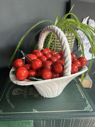 Vintage ceramic cherry - ceramic,
